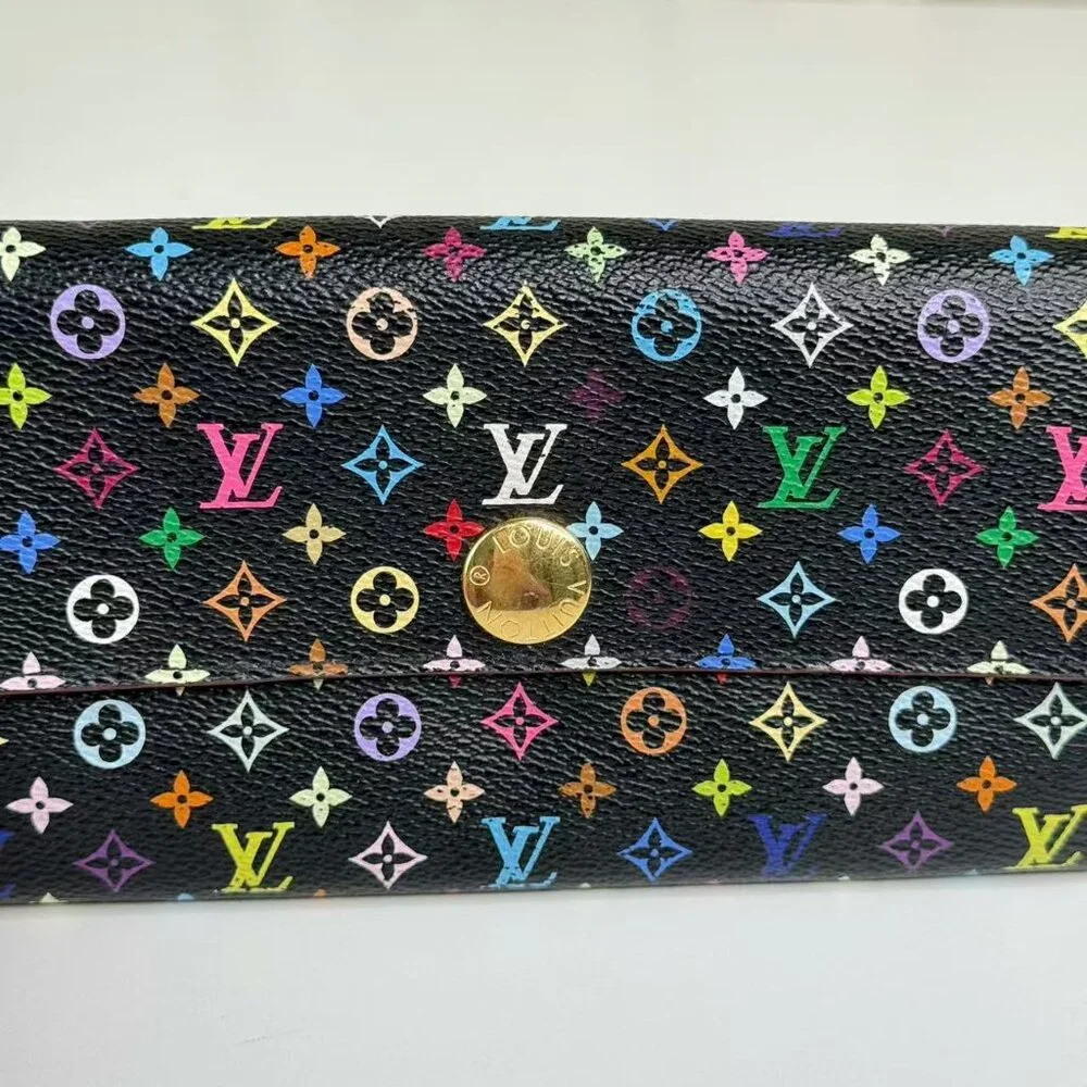 Louis Vuitton Multicolor Black Wallet with Colorful Monogram Design